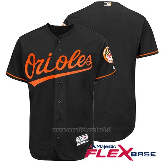 Maglia Baseball Uomo Baltimore Orioles Nero Autentico Collezione Flex Base